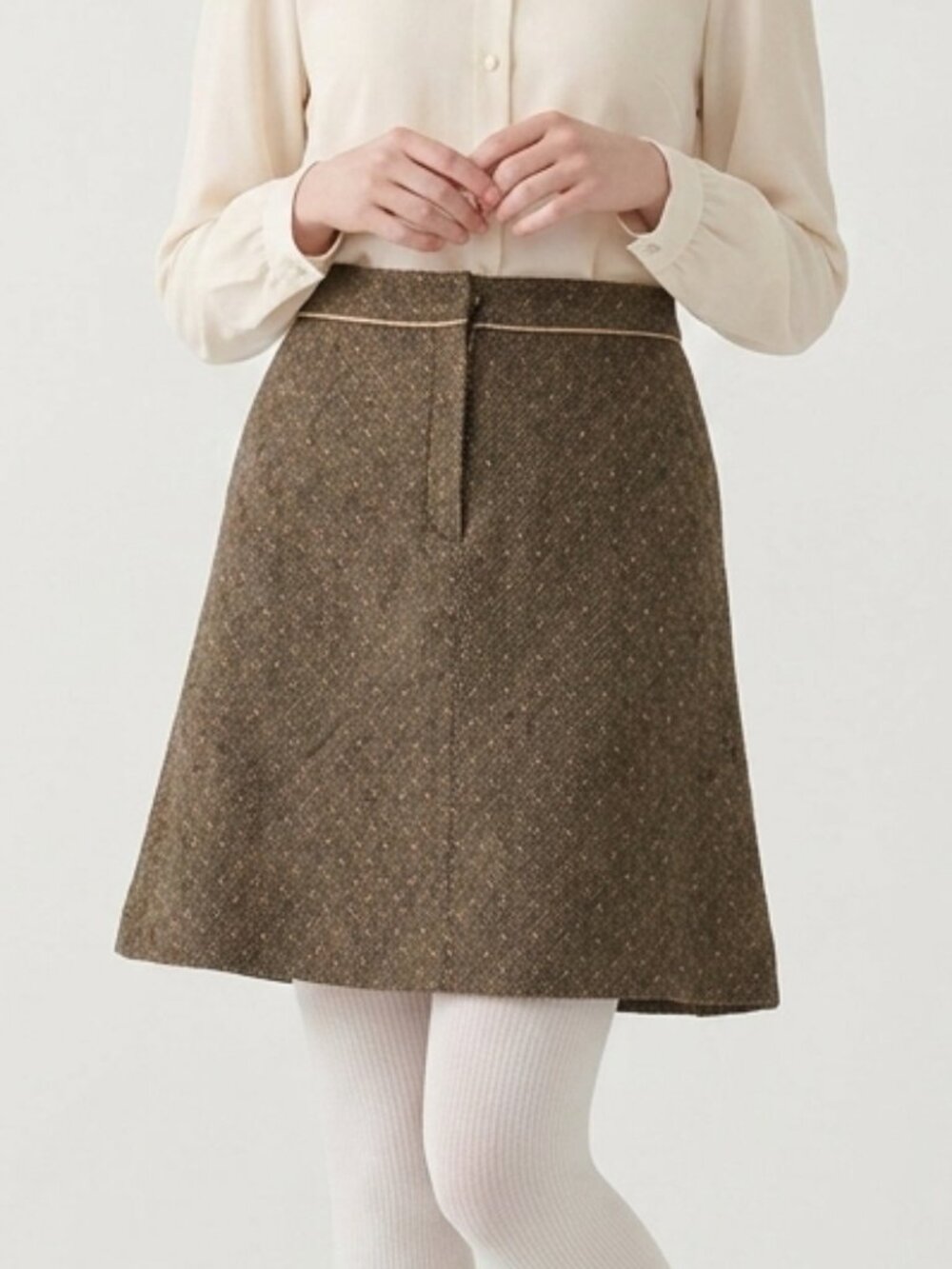 Apt. 9 Skirt Brown Pink Twee Wool Blend A-Line Coquette 10